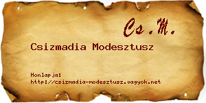 Csizmadia Modesztusz névjegykártya